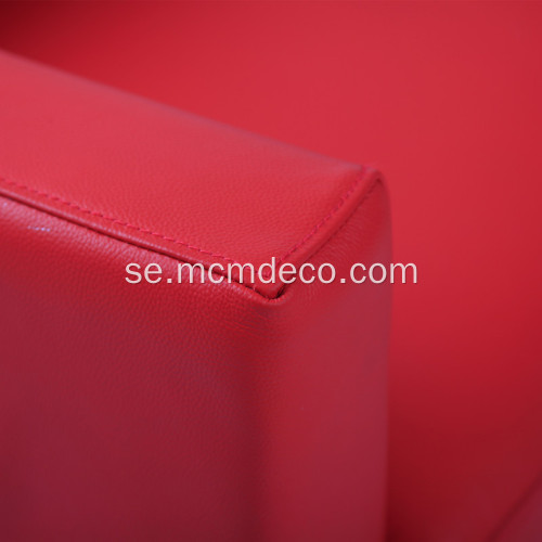 Röd äkta lädersoffa stol